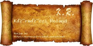 Körmöczi Roland névjegykártya