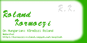 roland kormoczi business card